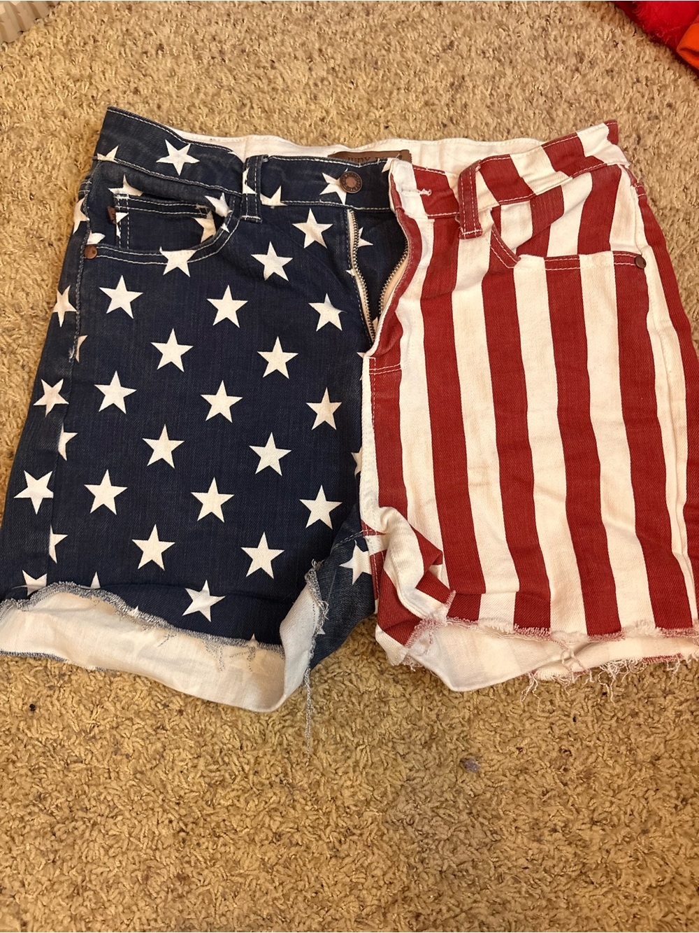 Judy Blue Women's American Flag Denim Short - Red & Blue